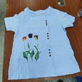 thumbnail image 5 of Short Sleeve T Shirts for Women Summer New Elegant Literary And Artistic Retro Printing Cotton Top Casual T-shirt Tops Saving clearance, 5 of 5