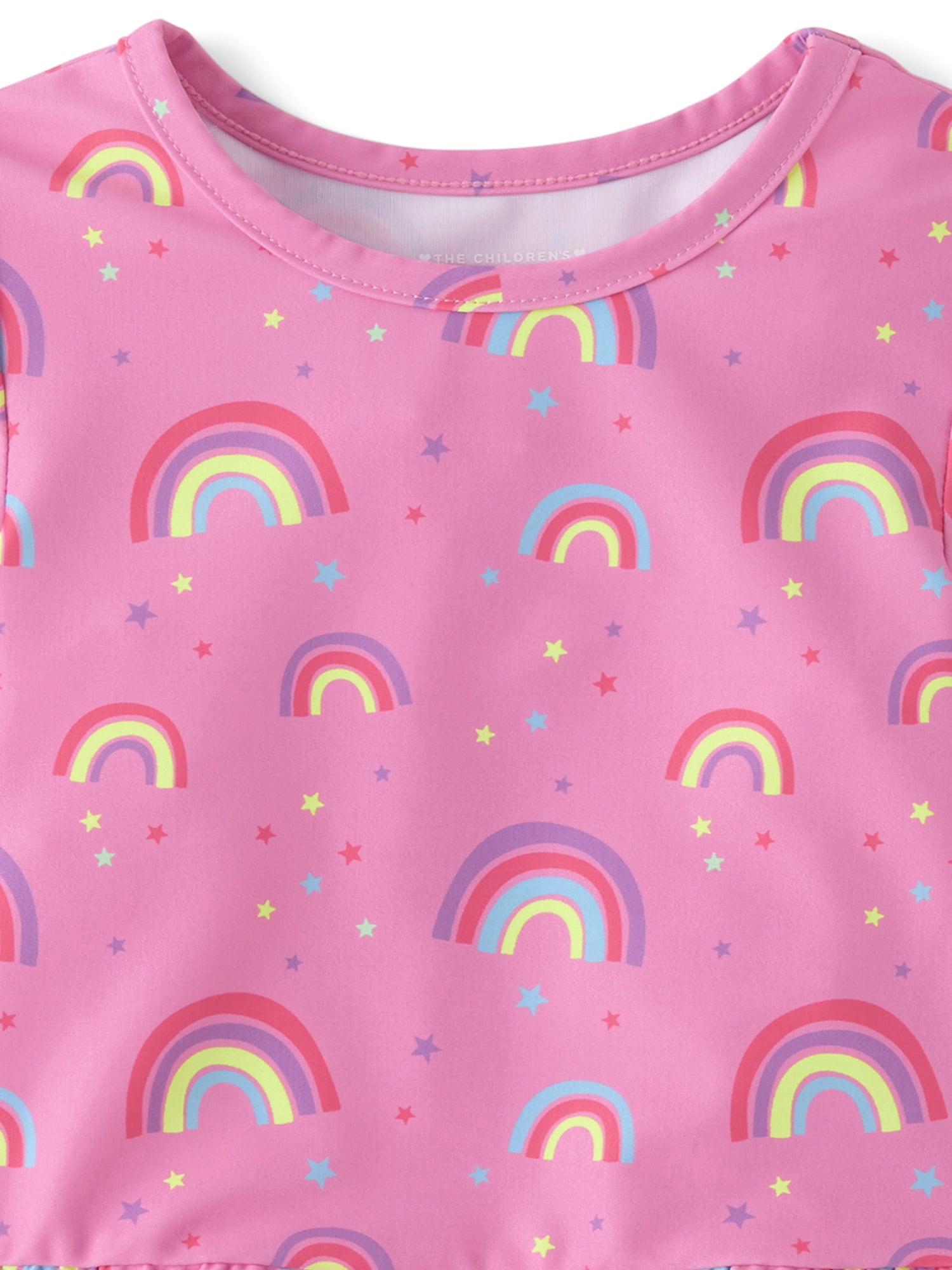 The Children's Place Baby & Toddler Girls Short Sleeve Peplum Swimsuit, 2-Piece, Sizes 6M-5T