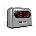 Sharp Digital Alarm Clock with 2 FastCharge USB ports, SPC189