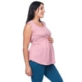 thumbnail image 3 of Blusa Maternidad Rayada Fresca Cómoda Ropa Embarazo Blusa Suave Mujer Sin Mangas Casual Color Rosa, 3 of 5