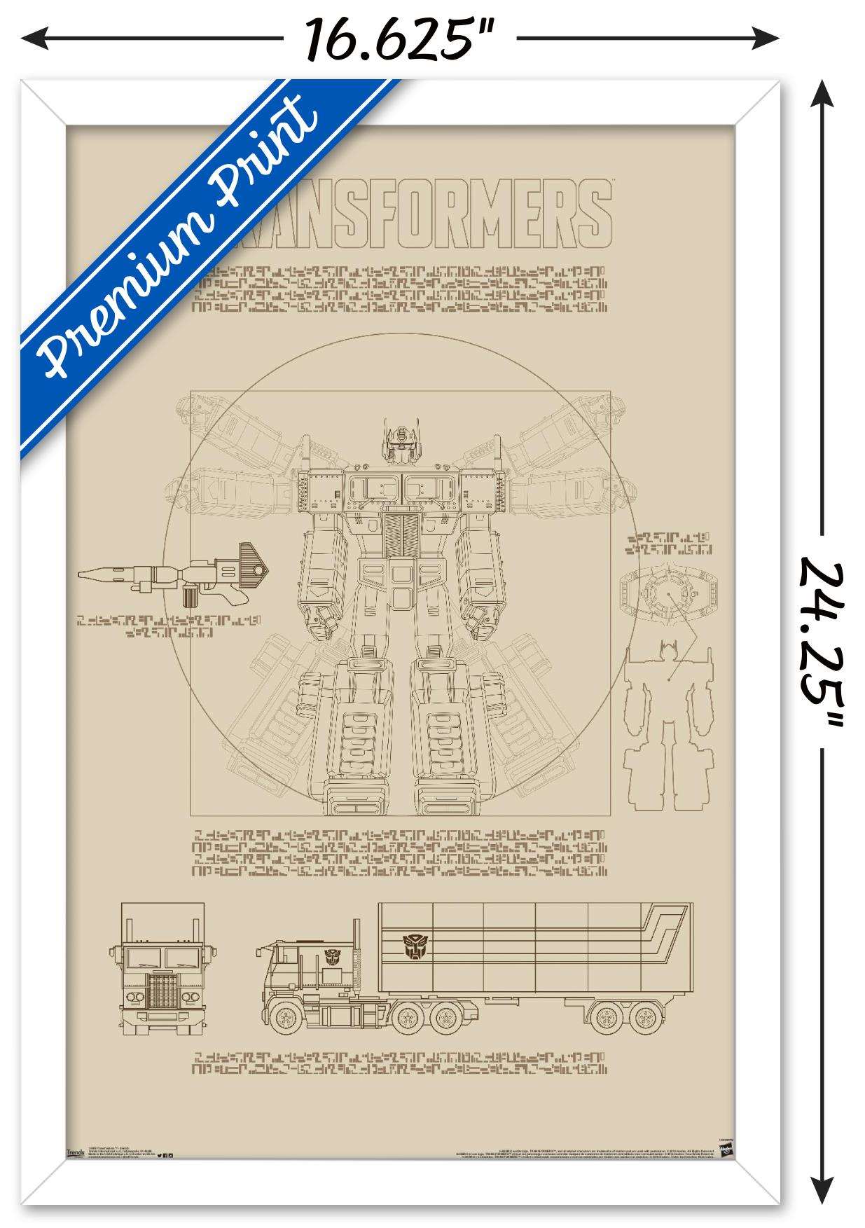 Hasbro Transformers - Sketch Wall Poster, 14.725" x 22.375", Framed
