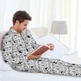 thumbnail image 6 of KLL black and white dogs Sleepwear Mens Flannel Pajamas,Long Cotton Pj Set-X-Large, 6 of 7