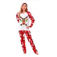 thumbnail image 5 of Baikeli Pyjamas de Noël pour la Famille, Ensemble de Pyjamas Assortis avec Graphique Drôle d'Orignal et de Cerf, Doux, à Carreaux Rouges et Noirs, Manches Longues, Tenue de Nuit, 5 of 5