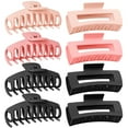 thumbnail image 5 of 8 PCS Claw Clips in Black & Pink, Non-Slip Matte Finish 4.33 In Square Hair Claw for Thick Thin Curly Hair Women & girls, Jumbo Clamps with Big Open Design, Ideal for Travel, Yoga, or Daily Use, 5 of 5