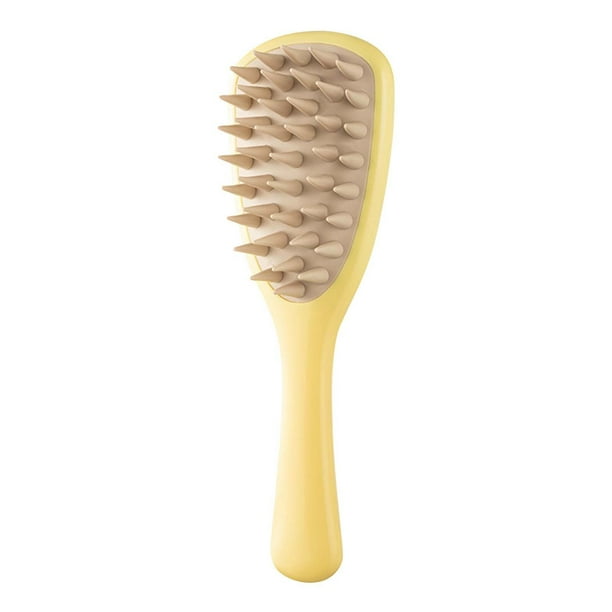 Cepillo para el cabello con hojas de ginkgo, mango de dientes gruesos, peine para el cabello, mango largo, herramienta para lavar el cabello, cepillo para champú