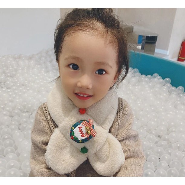 New Children's Scarf Autumn Winter Christmas Plush Parent-child Imitation Rabbit Hair Cute Baby Neck Boys and Girls
