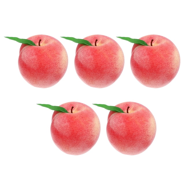 KAKOWELY 5 piezas de adornos de frutas simuladas, modelo de melocotón realista, accesorios para fotos.