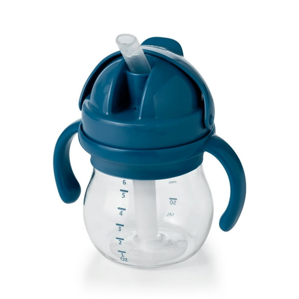 OXO Tot Transitions Straw Cup With Handles, 6 Oz, Navy