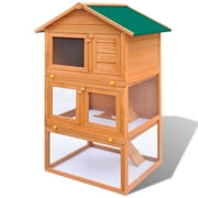 Tomshine Outdoor Hutch Small Animal House Pet Cage 3 Layers Wood