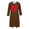 thumbnail image 4 of SCSAlgin Women's Heart Print Nightgown Soft Sleep Shirt 3/4 Sleeve Pajama Dress Scoopneck Sleep Tee Nightshirt Sleepwear, 4 of 6