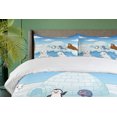 thumbnail image 4 of Ambesonne Animal Duvet Cover Sets, Polar Bears Seal Penguins, 2-King, Sky Blue and White, 4 of 7