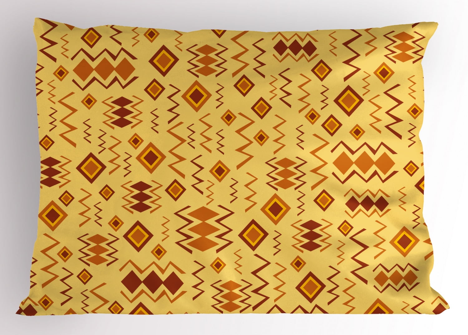 Tribal Pillow Sham African Art with Ethnic Quirky Forms Abstract Cultural Icons Primitive Design
