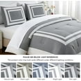 thumbnail image 5 of Chezmoi Collection Wyatt 7-Piece King Bed in a Bag Comforter Set with Sheets Hotel Style Gray/White Square Pattern Bedding Set, 5 of 9