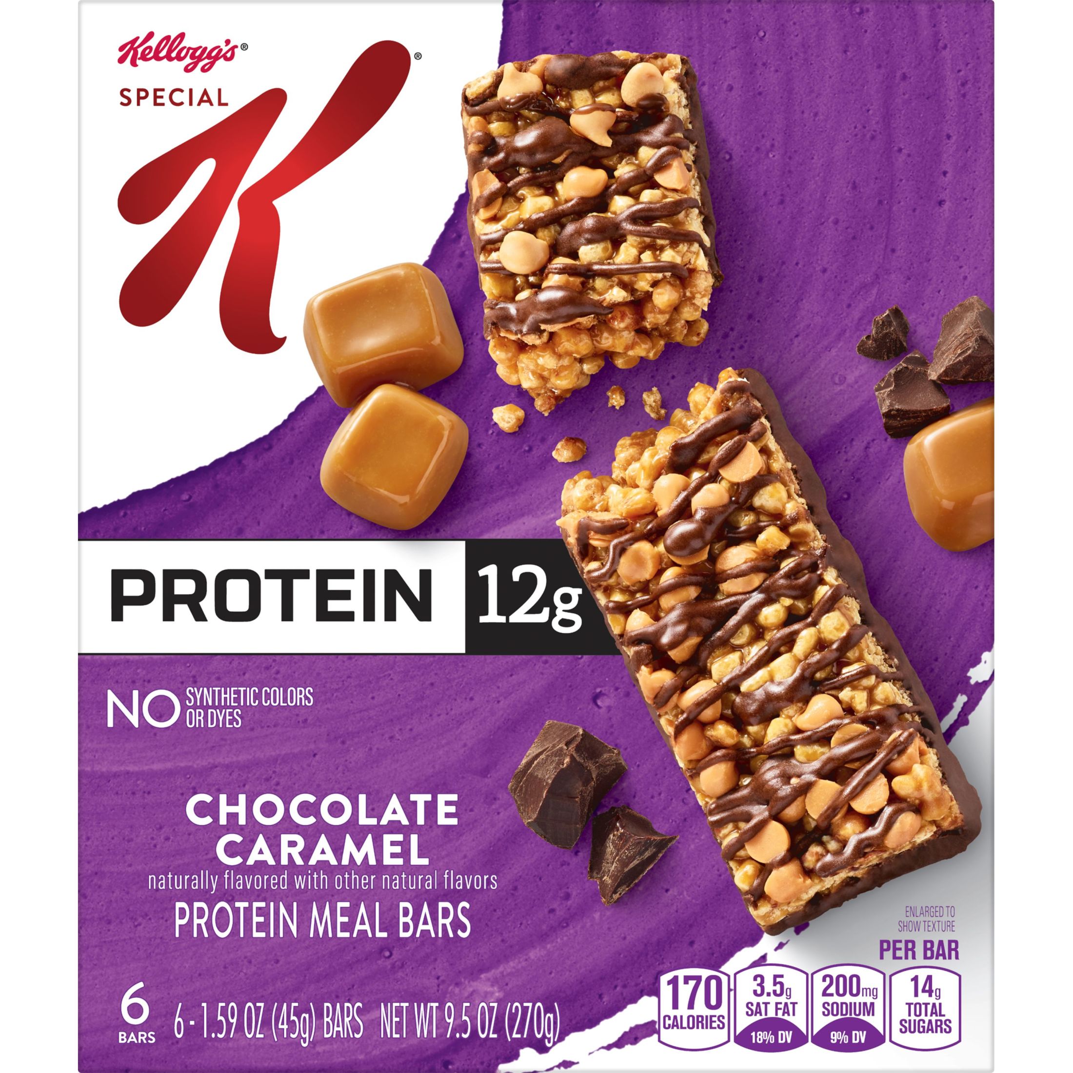 Kellogg's Special K Chocolate Caramel Chewy Protein Bars, Ready-to-Eat, 9.5 oz, 6 Count - image 4 of 11