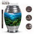 thumbnail image 2 of JAGASY Mountain Memorial Keepsake Urn for Ashes Adult Male, Sky Blue Small Urns for Human Ashes, Forest Trees Decorative Urns for Parents, Handmade Cremation Urn for Mom & Dad, (3 Inch), 2 of 7
