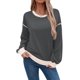 thumbnail image 1 of Sudadera Informal de Larga para Mujer, Cuello Redondo, Holgada, , con Ribete en Contraste. Gris L, 1 of 9