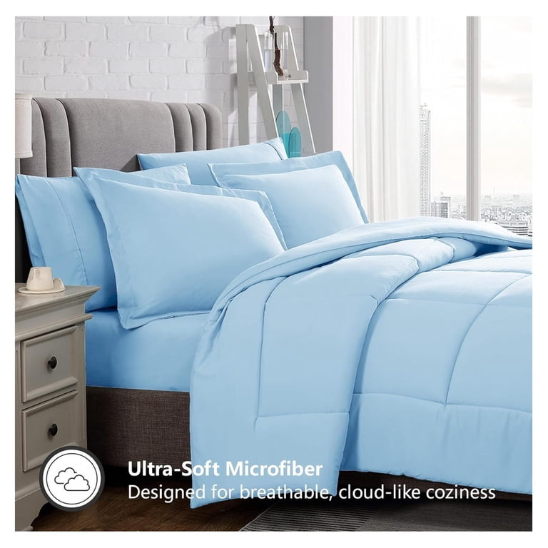 American Home Collection Down Alternative Comforter Set - Full/Queen 3 Piece, Ultra Soft Microfiber, Medium Weight, Red