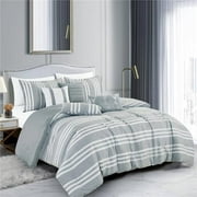 ESCA J 22180V K Auduna Comforter Set, Gray - King Size - 7 Piece