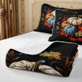 thumbnail image 4 of Erosebridal Pumpkin Variety Bed Spread Queen 3pcs,Fall Harvest Queen Coverlet Set,Dark Green,1 Quilt and 2 Pillowcases, 4 of 7