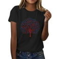 thumbnail image 6 of Sexlip Womens Swimsuit Set Dotted Tree Print Cover Up Design Crew Neck Short Sleeve Slim Silhouette Breathable Fabric for Casual Beach Days Black L, 6 of 7