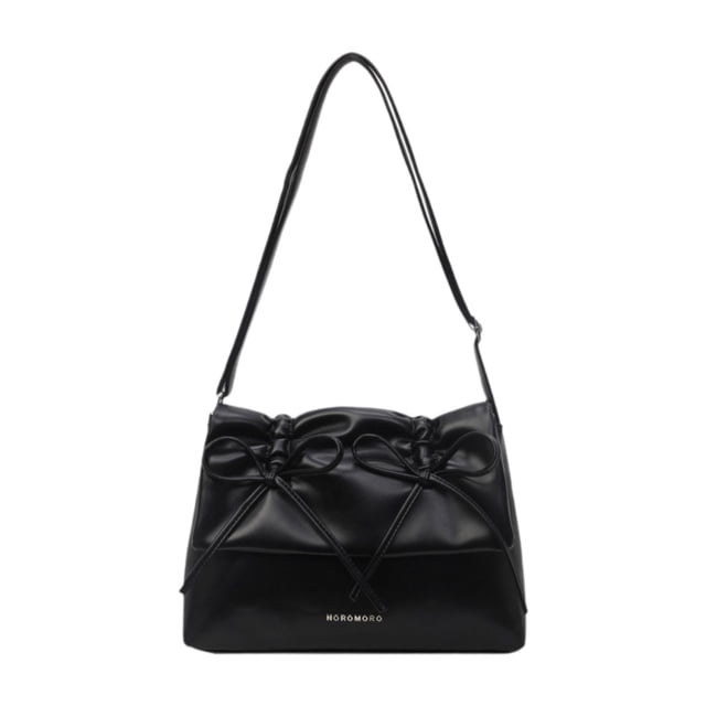 Bolso de mano para mujer con decoración de lazo jinwen Negro