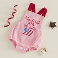 thumbnail image 3 of Dakiuu My First 4th of July Baby 1 Piece Summer Romper Newborn Infant Boy Girl USA Flag Embroidered Jumpsuit Sleeveless Backless Bodysuit Outfits 0-18 Month, 3 of 8