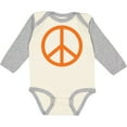 thumbnail image 3 of Inktastic Funky Orange Peace Sign Boys or Girls Long Sleeve Baby Bodysuit, 3 of 5