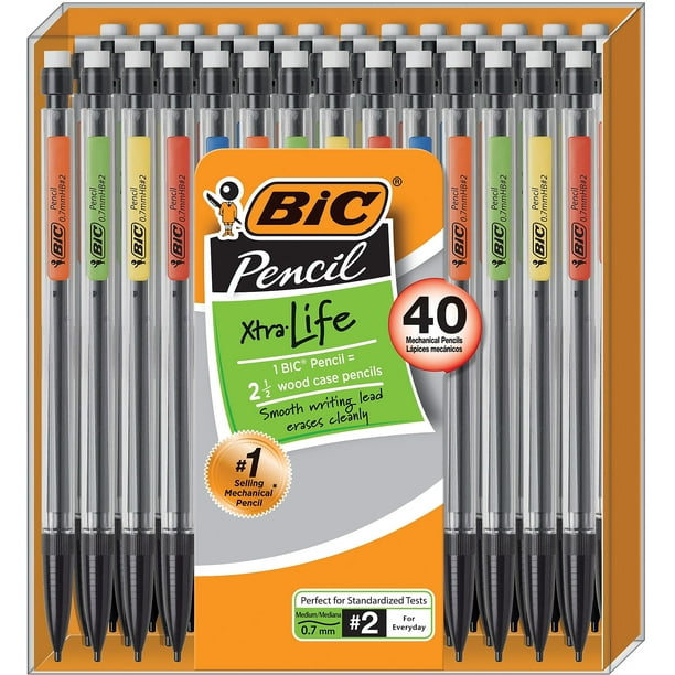BIC XtraLife Mechanical Pencils No. 2 Medium Lead 40/Pack (MPP40MJBLK