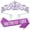 Purple, variant on HUANLEDASH 2Pcs/Set Women Shiny Rhinestone Birthday Tiara Crowns Belt Set Girls Princess Crown with Combs Birthday Party Decoration