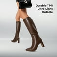 thumbnail image 5 of BURUDANI Women Chunky Block-Heel Square-Toe Knee-High Tall Boots Side-Zip Fashion Boots, 5 of 7