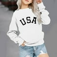thumbnail image 2 of Fancifize Girl's Cute USA Print Sweatshirt Long Sleeve Crew Neck Pullover Tops T-Shirt Little/Big Girls Casual Drop Shoulder Shirt 1-12 Years, 2 of 7