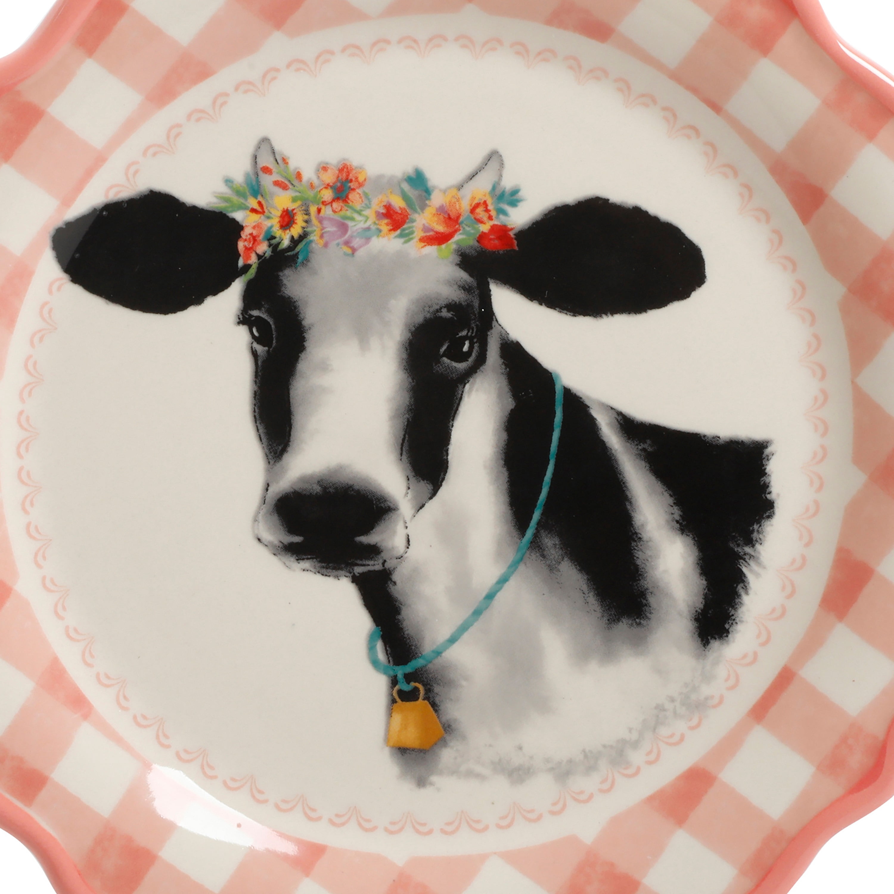 The Pioneer Woman Gingham Check Appetizer Plate, Red