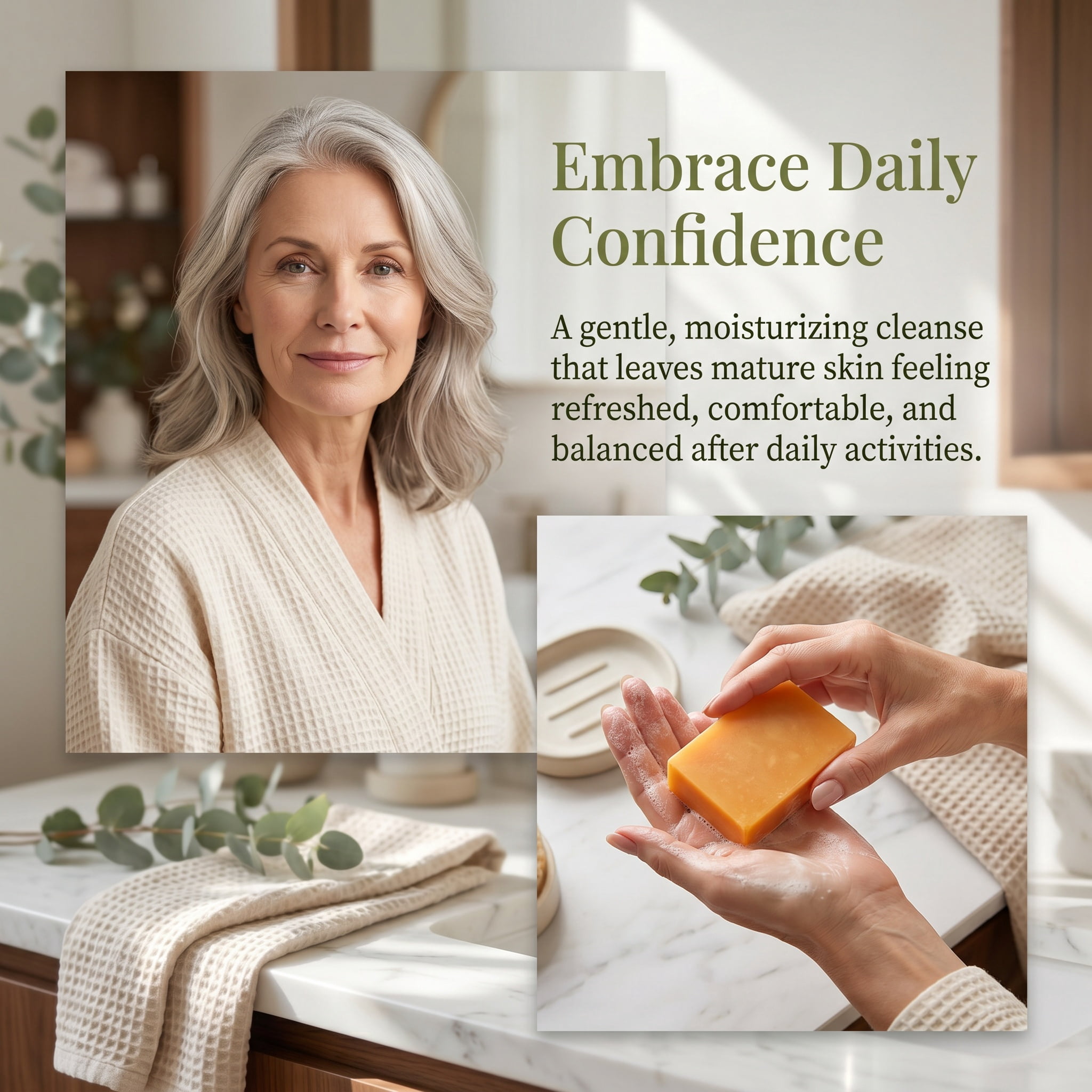 kaori Persimmon Soap for Body Odor, Japanese Persimmon & Green Tea Extract, Deodorizing Body Wash for Dry & Aging Skin, Natural Bar for Men and Women(1 PC)