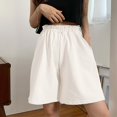 thumbnail image 1 of Pantalones cortos de verano 2021 para mujer, elásticos, adorables chicas, estilo coreano, dulces estudiantes, Harajuku, pantalones de gran tamaño simples de color gris puro para mujer Tan Jianjun unisex, 1 of 2