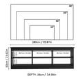 thumbnail image 3 of Madesa TV Stand Entertainment Center TV Bench with 6 Open Shelves Easy Cable Management for 65, 75 Inch Living Room and Bedroom Modern Wooden Television Media Console - Black, 3 of 6