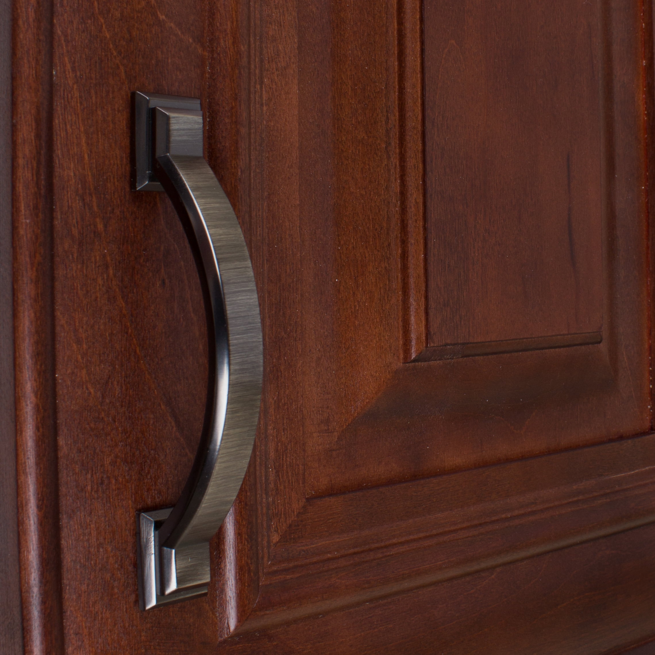 GlideRite 3 in. Center Arched Square Pulls Cabinet Hardware Handles, Brushed Pewter, Pack of 5