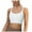 White, variant on vigerkar Women's Scoop Neck Sports Bra Thin Strap Padded Yoga Bra Wireless Workout Crop Top Underwear Coffee, L