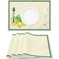 thumbnail image 4 of Placemats Set of 4 Lemon Place Mats Washable Linen Yellow Green Placemat for Summer Kitchen Dining Table Home Party Decor 18x12 Inches, 4 of 6