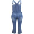 thumbnail image 3 of Women Casual Loose Long Denim Overalls Bib Distressed Ripped Jeans Jumpsuit, 3 of 4