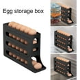 thumbnail image 2 of Egg Storage Rack for Fridge | Auto Rolling Fridge Egg Holder Rack for Kitchen | Egg Tray Organizer | 4 Tiers Tilted Design Container for Eggs (Gray), 2 of 5