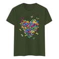 thumbnail image 4 of Graphic Tees for Women T-Shirts Women's Casual Fashion Letter Print Short Sleeve Round Neck Top Platform Competitor Gray XL, 4 of 4