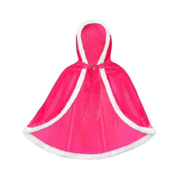 sweethay Capa Amigable con la Piel Fibra de Poliéster Adultos Niños Túnica con Capucha Manto de Moda Superficie Lisa con Hebilla Fiestas Temáticas Prendas para la parte del cuerpo Rosado 110cm sweethay AP011490-01