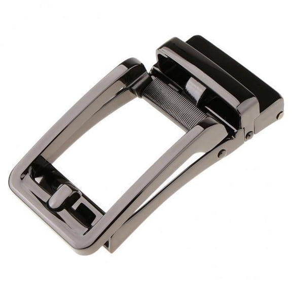 2x Men Retro Alloy Rectangular Ratchet Belt Automatic Slide Buckle Replacement