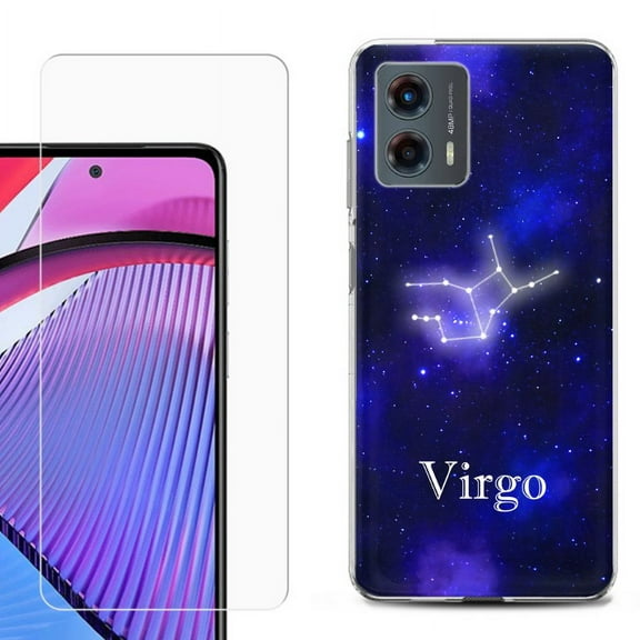 OneToughShield ® Compatible with Motorola Moto G 5G 2023, Shockproof Phone Case, with Tempered Glass Screen Protector - Virgo