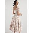 thumbnail image 3 of Vestido largo floral con mangas abullonadas para mujer, cuello cuadrado, bohemio, sin espalda, fiesta en la playa, lindos vestidos largos de verano-L, 3 of 6