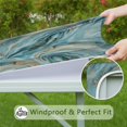 thumbnail image 6 of Blue Gold Marble Pattern Square Fitted Tablecloth with Elastic Edge,Square Table Cover,Washable Elastic Table Cover for Home Kitchen Party Decor 34"x34", 6 of 6