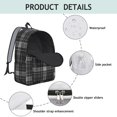 thumbnail image 4 of Black and White Checkered Pattern Backpack for School, Cute School Bag with Adjustable Shoulder Straps and Padded Back, 15.7"x11.8"x5.5", 4 of 5