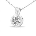 thumbnail image 2 of 10K White Gold 1/4 Cttw Round and Baguette Diamond Bale and Solitaire 18" Pendant Necklace (I-J Color, I2-I3 Clarity), 2 of 6