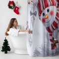 thumbnail image 5 of Cute Snowman Winter Bathroom Shower Curtain Merry Christmas White Pine Branch Waterproof Washable Shower Curtains for Bathtub Bath Decor with Grommets and Hook 66 X 72 Inch, 5 of 8