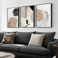 thumbnail image 2 of Framed Neutral Abstract Wall Art, Set of 3 Modern Canvas Prints Paintings Artwork for Walls, Minimalist Black and Beige Pictures for Living Room Hallway Stair Bedroom Office Wall Decor 16x24 Inch, 2 of 6
